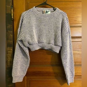 Purple Retro Vintage Cropped Sweater